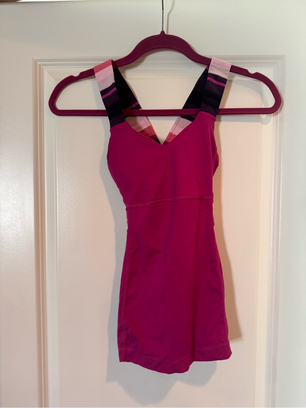 lululemon athletica Magenta Built-In Bra Tank Dress with Striped Straps